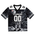 Camiseta de fútbol personalizada con nombre y número del equipo impresos y bordados-en blanco y negro