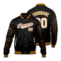 Chaquetas universitarias personalizadas en negro y marrón para hombres & mujeres y jóvenes & Chaquetas Letterman personalizadas