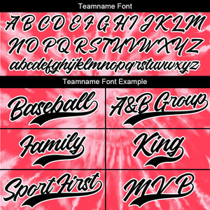 Camiseta de béisbol roja con dise?o personalizado de estampado completo y te?ido anudado