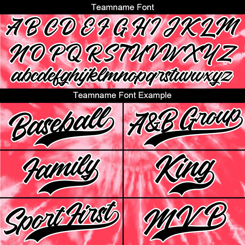 Camiseta de béisbol roja con dise?o personalizado de estampado completo y te?ido anudado