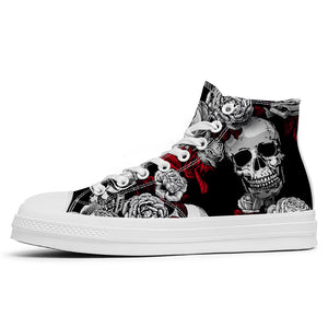 Resalta tu estilo con las zapatillas de lona de caña media Skeleton para hombre y mujer