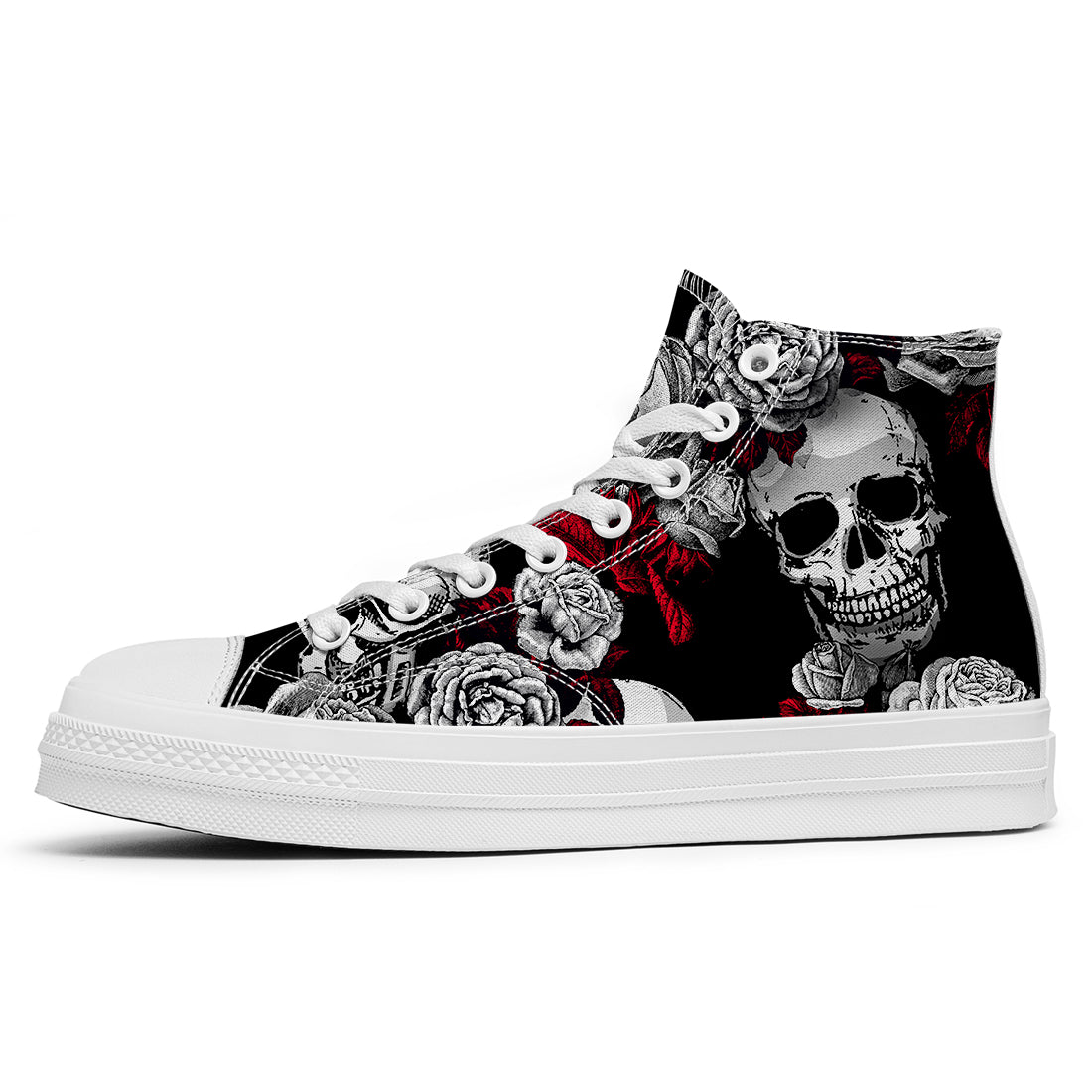Resalta tu estilo con las zapatillas de lona de caña media Skeleton para hombre y mujer