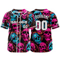 Camiseta de béisbol personalizada para hombres mujeres ni?os y jóvenes con bordados e impresión en rosa y azul