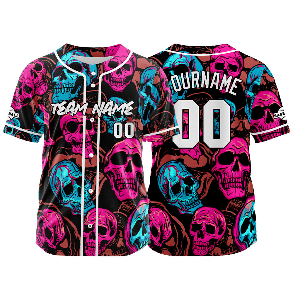 Camiseta de béisbol personalizada para hombres mujeres ni?os y jóvenes con bordados e impresión en rosa y azul