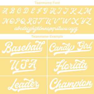 Camiseta de béisbol personalizada con diseño bordado & estilo hip hop & color dorado y blanco