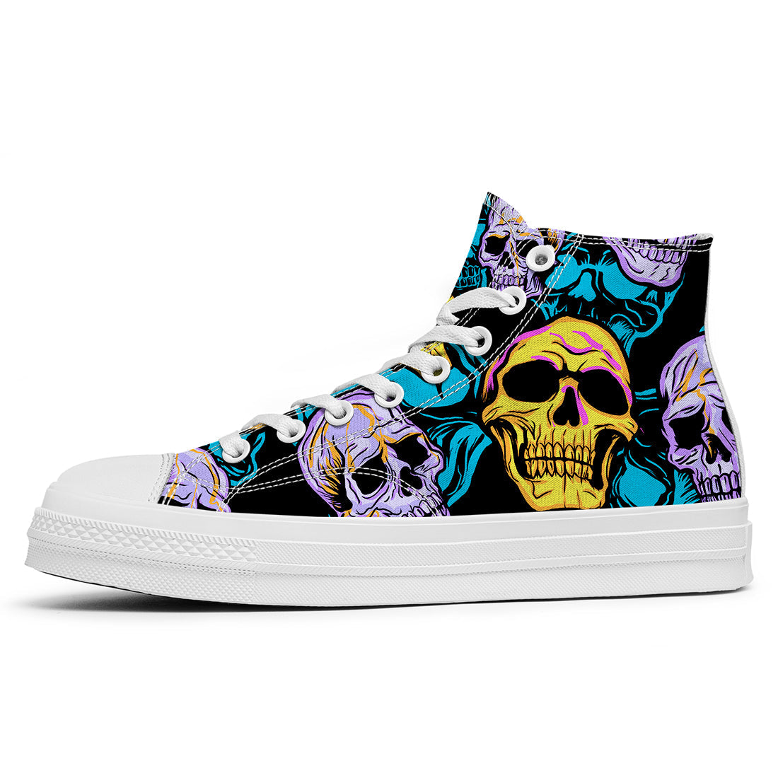 Resalta tu estilo con las zapatillas de lona de caña media Skeleton para hombre y mujer