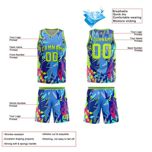 Uniforme de baloncesto personalizado de color verde neón roto con tu logotipo-nombre y número impresos