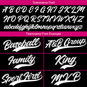 Camiseta de béisbol con dise?o personalizado estampado completo en rosa fucsia y negro