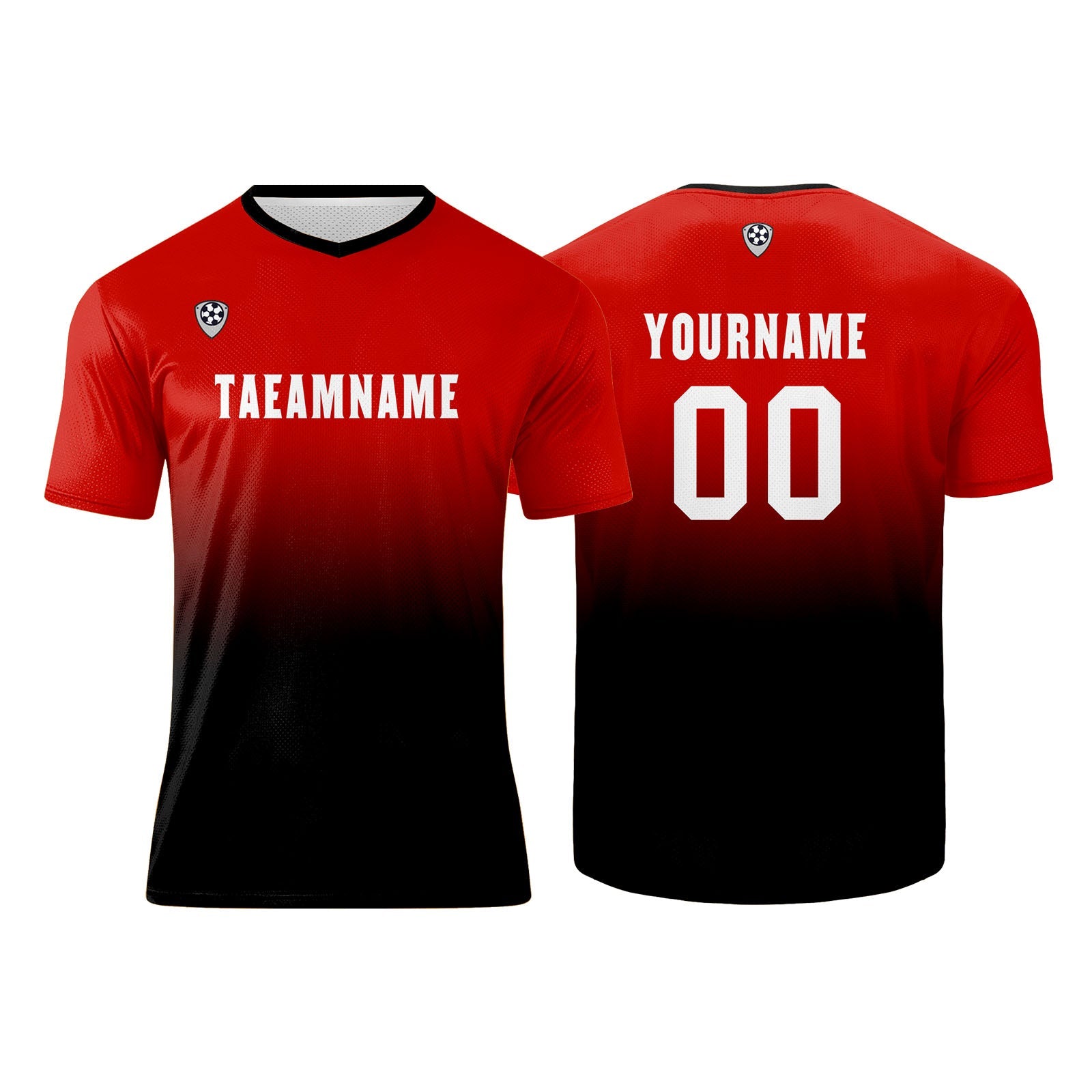 Conjunto personalizado de camiseta & uniforme rojo y negro para niños y adultos