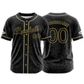 Camiseta de béisbol negra personalizada con botones para hombre mujer adulto y joven Nombre número y logotipo impresos