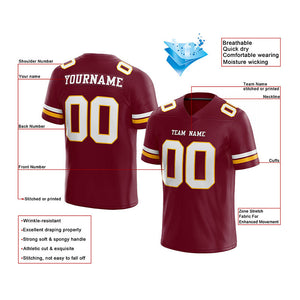 customized authentic football jersey white red-gold mesh
