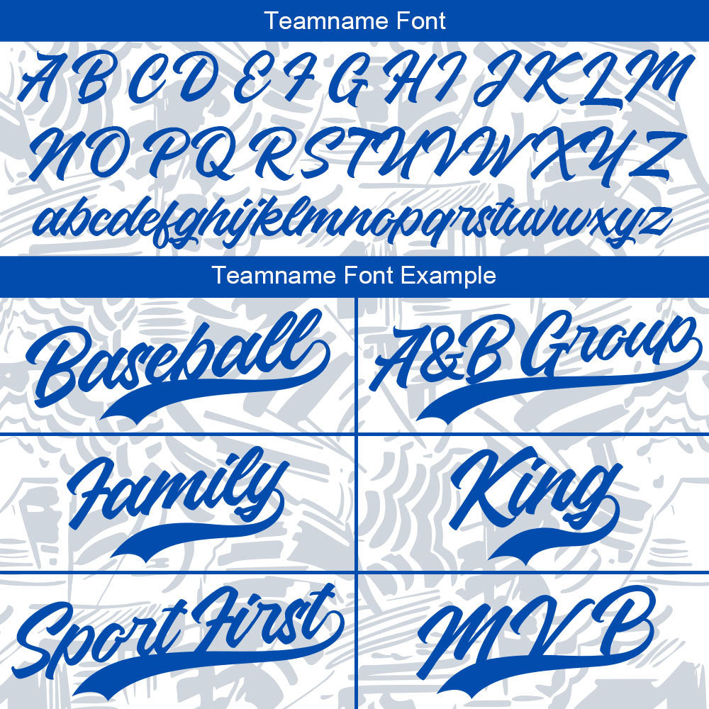 Camiseta de béisbol con dise?o personalizado estampado completo color blanco y azul
