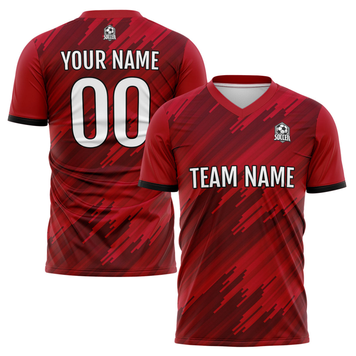 Conjunto personalizado de camiseta roja para niños y adultos