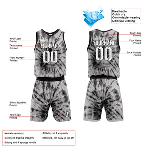 Uniforme de baloncesto gris personalizado con tu logotipo-nombre y número impresos
