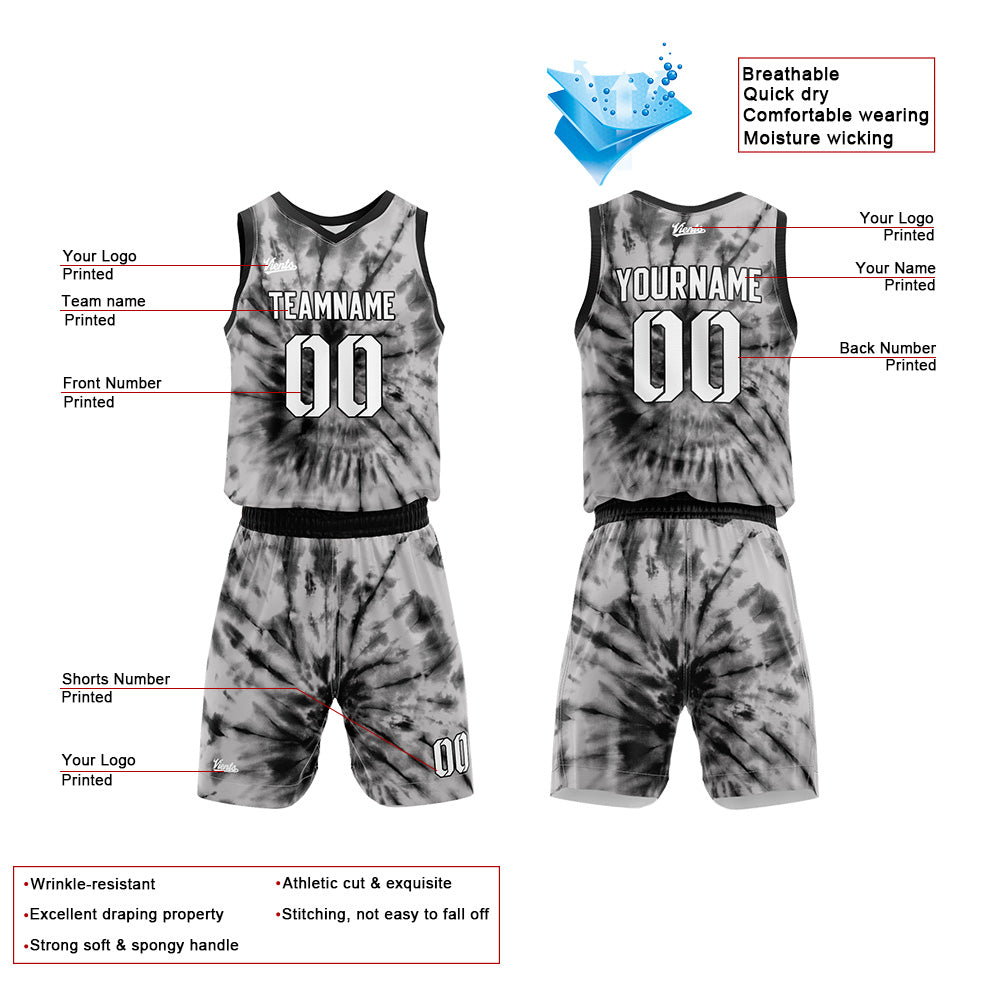 Uniforme de baloncesto gris personalizado con tu logotipo-nombre y número impresos