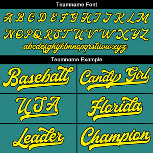 Camiseta de béisbol con dise?o personalizado estampado a todo color verde y amarillo