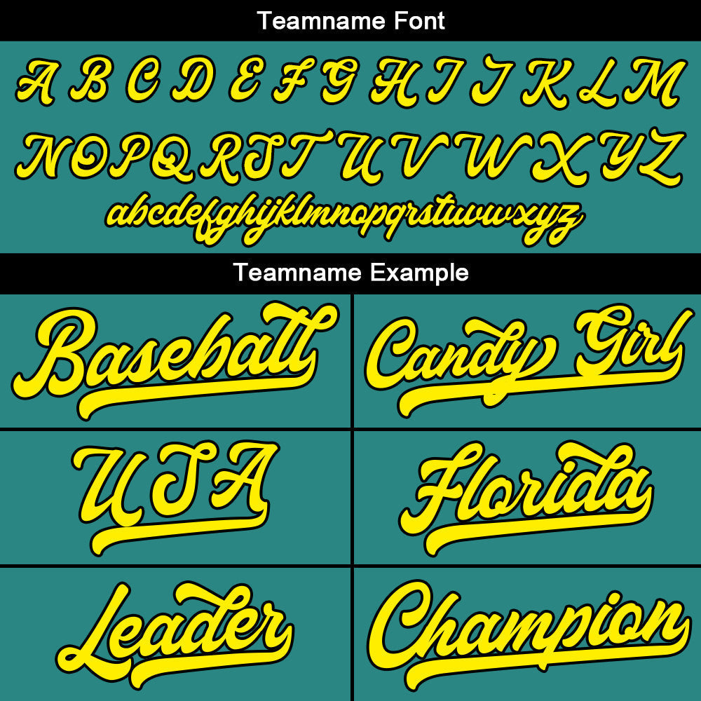 Camiseta de béisbol con dise?o personalizado estampado a todo color verde y amarillo