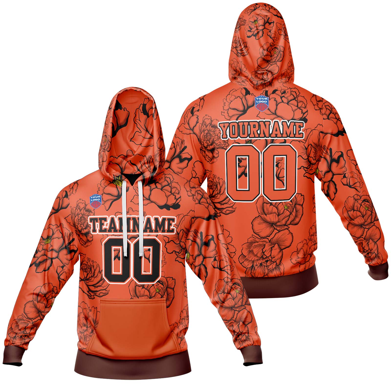 Sudadera con capucha degradada personalizada para hombre-mujer-niña o niño Imprime tu logotipo-nombre y número