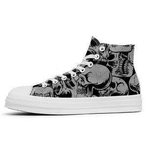 Resalta tu estilo con las zapatillas de lona de caña media Skeleton para hombre y mujer