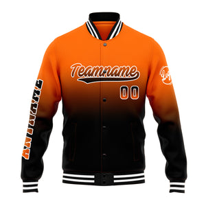Chaqueta universitaria personalizada estilo Letterman para hombres-mujeres y jóvenes-color naranja y negro