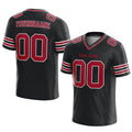 customized authentic football jersey black red-white mesh