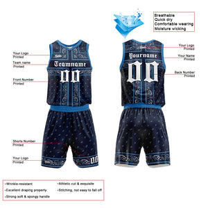 Uniforme de baloncesto azul marino personalizado con tu logotipo-nombre y número impresos
