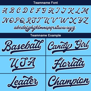 Camiseta de béisbol azul con dise?o personalizado estampado completo