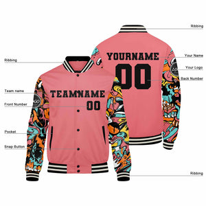Chaqueta universitaria personalizada estilo Letterman para hombres-mujeres y jóvenes-color rosa