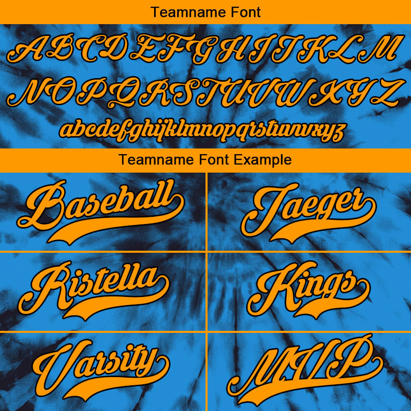 custom full print design authentic blue tie-dyed baseball jersey