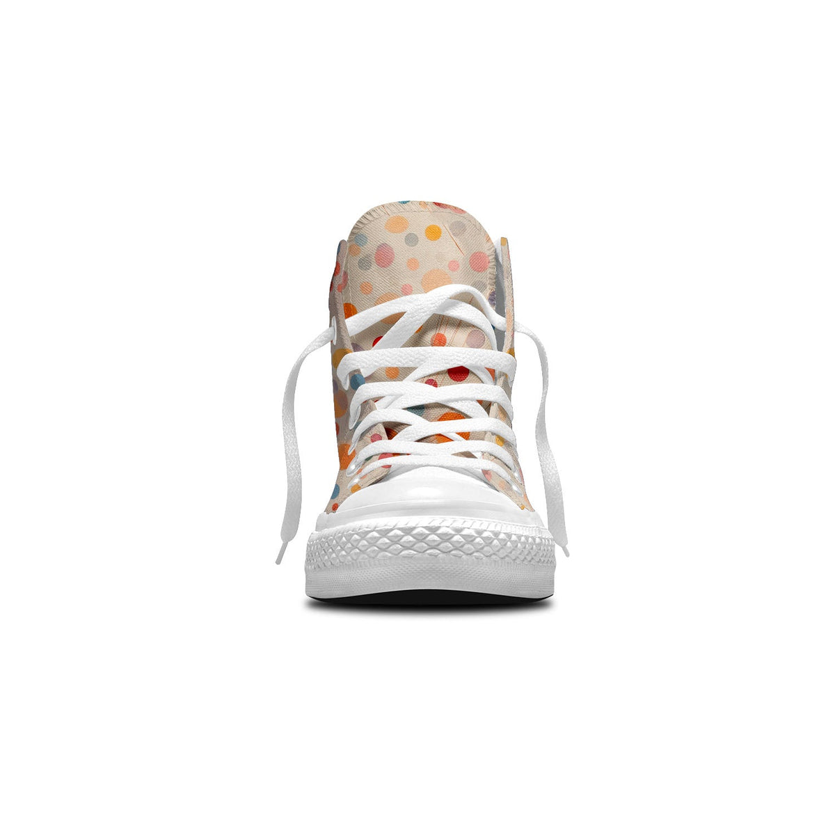 Vivid Circles Elegance: Zapatillas unisex de lona de media caña: luce un estilo impecable con estas zapatillas de gran calidad para hombre y mujer