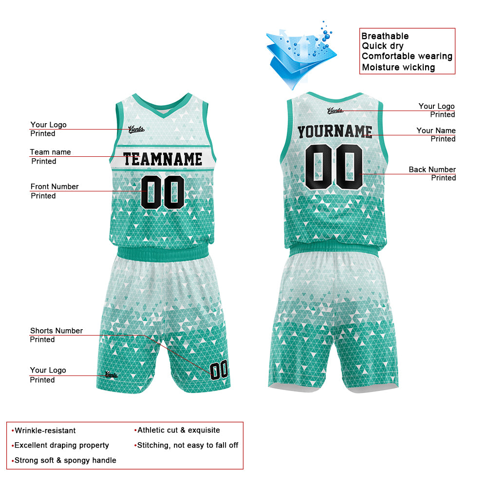 Uniforme de baloncesto verde personalizado con tu logotipo-nombre y número impresos