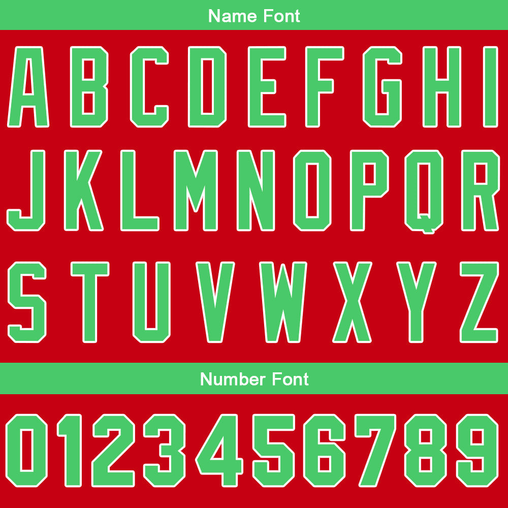 Camiseta de béisbol personalizada con diseño bordado & estilo hip hop & color rojo y verde