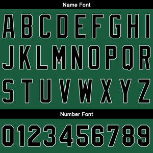 Camiseta de béisbol personalizada con diseño bordado & estilo hip hop & color verde oscuro-negro