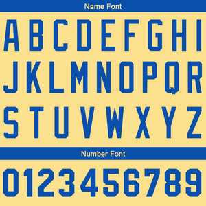 Camiseta de béisbol personalizada con diseño bordado & estilo hip hop & color oro y azul marino
