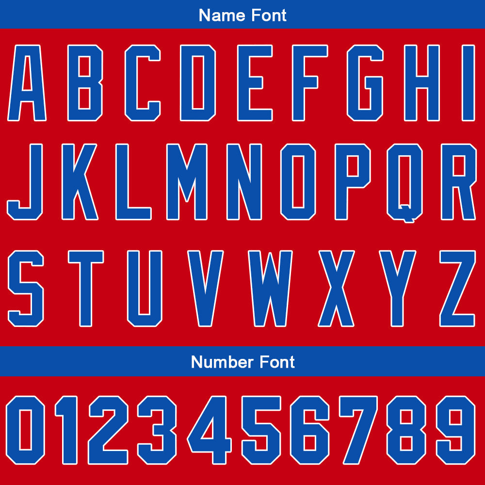 Camiseta de béisbol personalizada con diseño bordado & estilo hip hop & color rojo y azul marino