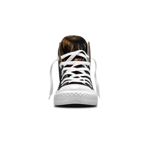 Meow-Chic Fashion: Zapatillas de lona de media caña con diseño de gato para hombre y mujer