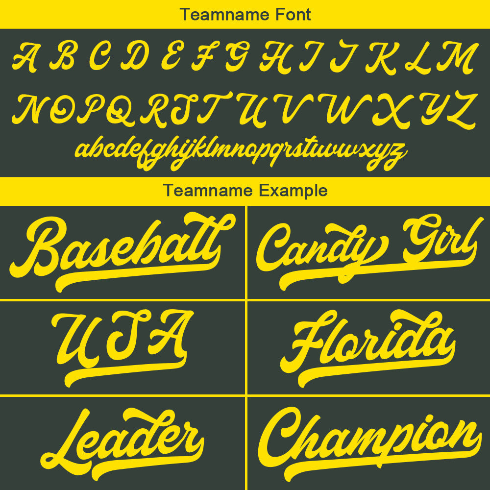 Camiseta de béisbol personalizada con diseño bordado & estilo hip hop & color gris oscuro y amarillo