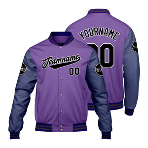 Chaquetas universitarias moradas personalizadas para hombres & mujeres y jóvenes & Chaquetas Letterman personalizadas