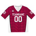 Camiseta de fútbol personalizada con nombre y número del equipo bordados y estampados en color rojo rosa