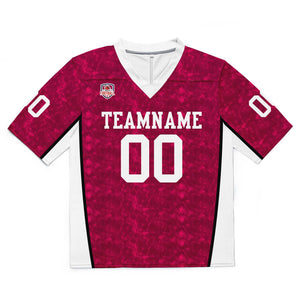 Camiseta de fútbol personalizada con nombre y número del equipo bordados y estampados en color rojo rosa