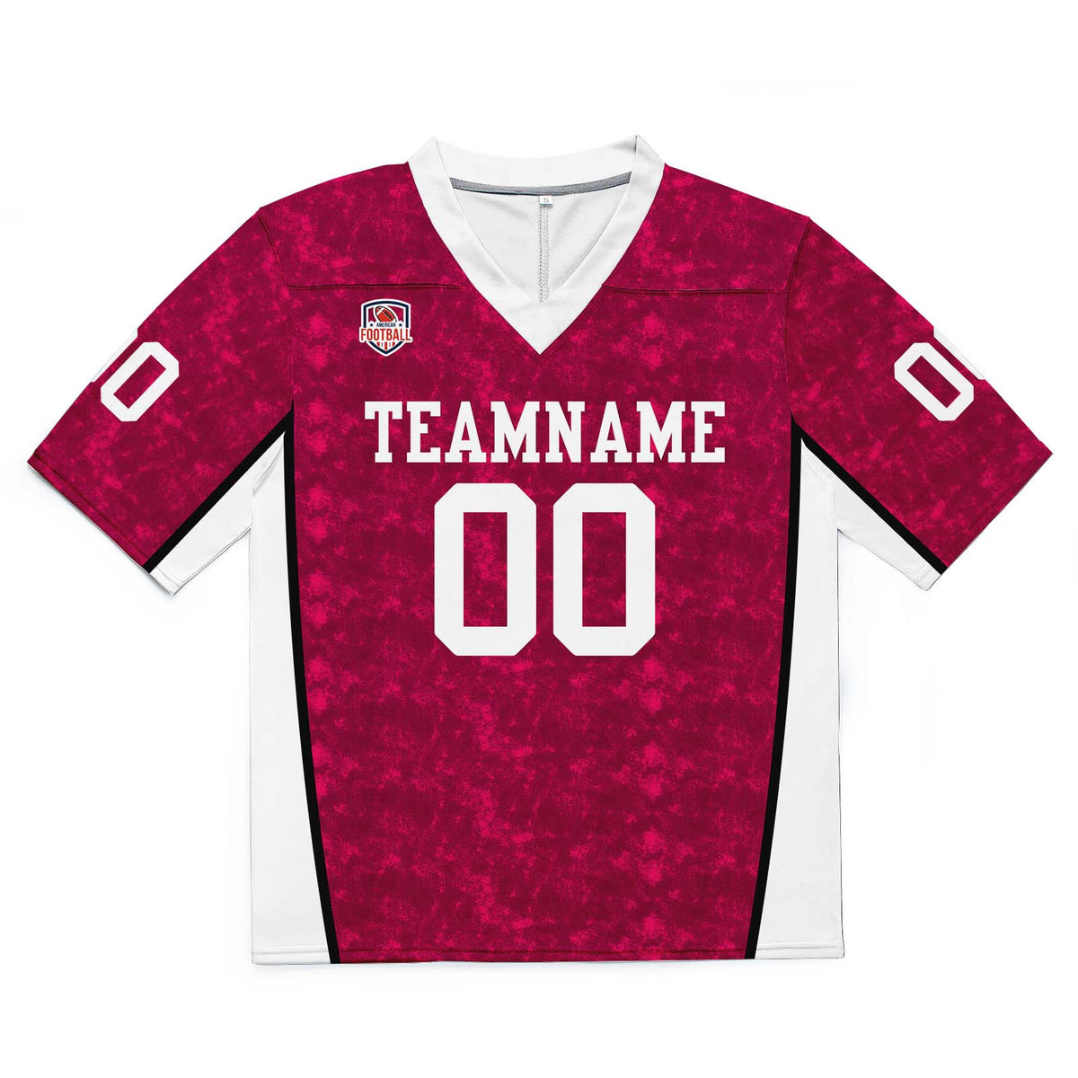 Camiseta de fútbol personalizada con nombre y número del equipo bordados y estampados en color rojo rosa