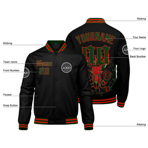 Chaqueta universitaria personalizada estilo Letterman para hombres-mujeres y jóvenes-color rojo y verde