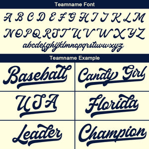 Camiseta de béisbol personalizada con diseño bordado & estilo hip hop & color crema y azul marino