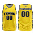 Uniforme de baloncesto personalizado amarillo roto con tu logotipo-nombre y número impresos