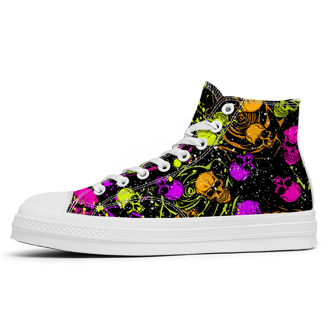 Resalta tu estilo con las zapatillas de lona de caña media Skeleton para hombre y mujer
