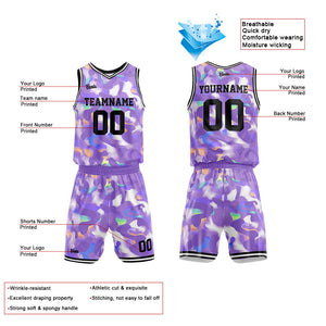 Uniforme de baloncesto personalizado color lavanda con tu logotipo-nombre y número impresos