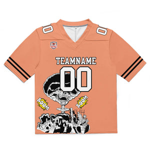 Camiseta de fútbol personalizada con nombre y número del equipo bordados-color naranja claro y rosa