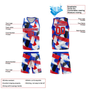 Uniforme de baloncesto personalizado en rojo real con su logotipo-nombre y número impresos