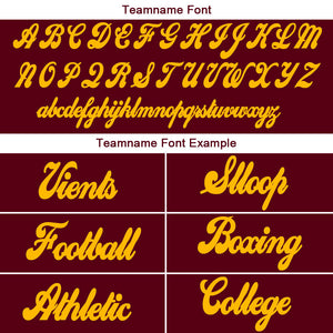 custom authentic split fashion football jersey burgundy-white-yellow mesh