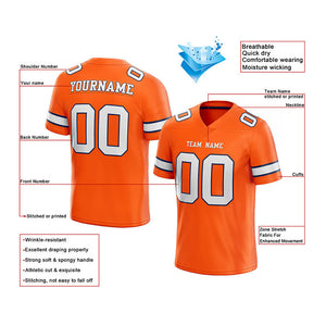 customized  authentic football jersey orange white-black mesh